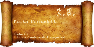 Kulka Bernadett névjegykártya