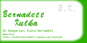 bernadett kulka business card